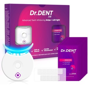 DrDent Advanced Teeth Whitening Strips with LED Light